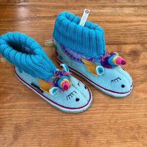 Garnet Hill Boiled Wool Unicorn Slippers